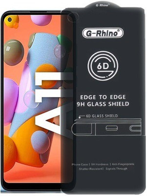 Bigil Edge To Edge Tempered Glass for Samsung Galaxy A11, (Premium G-Rhino 6D Sensitive Touching Edge to Edge Tempered Glass With Camera Open Cut)(Pack of 1)