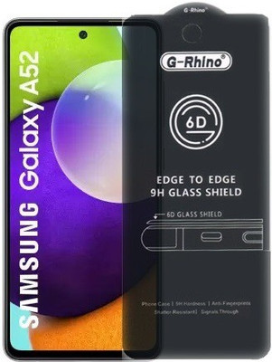 Bigil Edge To Edge Tempered Glass for Samsung Galaxy A52, (Premium G-Rhino 6D Sensitive Touching Edge to Edge Tempered Glass With Camera Open Cut)(Pack of 1)