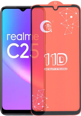 A-Allin1 Edge To Edge Tempered Glass for Realme C25, (G-TEL Premium Branded Edge To Edge Full Glue )(Pack of 1)
