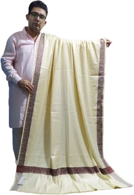 Royal-E-Kashmir Cashmere Solid Men Shawl(White)