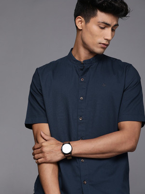 WROGN Men Solid Casual Blue Shirt