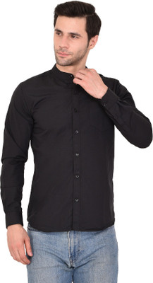 high skyzz Men Solid Casual Black Shirt