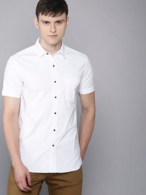 NEM Men Solid Casual White Shirt
