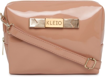 KLEIO Pink Sling Bag Patent PU Leather Sling Crossbody Pouch