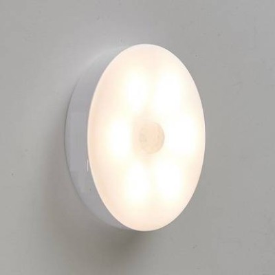 GAHLOT ENTERPRISE Induction Light Wireless USB Rechargeable ABS Round Intelligent Body Motion Sensor LED Light Night Light, Super Sensitive Magnetic 5W Induction Bulb for Home Indoor & Outdoor, Wardrobe, Staircase etc Bulb Emergency Light Bulb Emergency Light (White) Motion Sensor Light