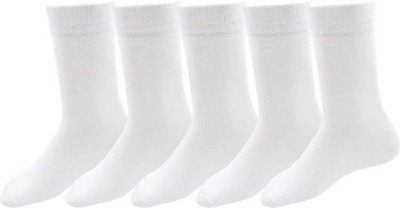 HURMOONS Men & Women Solid Mid-Calf/Crew(Pack of 5)