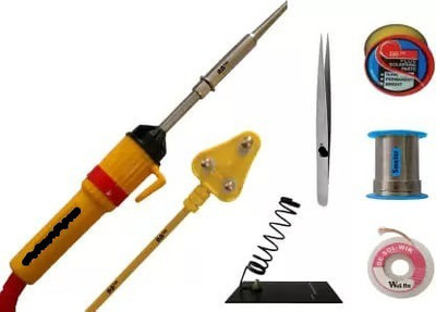 Coin Master 6in1 5 Meter Soldering Wire with 25W Electronics & Hobby Beginners Kit/Economy Soldering Iron/Electric Soldering Iron Kit 25 W Simple 25 W Simple(Flat Tip)
