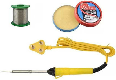 Coin Master 3 in 1 25W Soldering Iron Kit | 5 Meter Soldering Wire | Soldering Paste 25 W Simple 25 W Simple(Flat Tip)