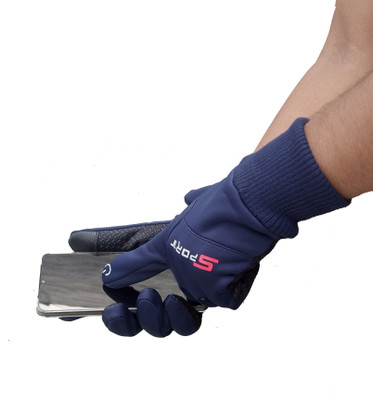 DreamPalace India Waterproof Winter Outdoor Gloves Athletic With Touch Recognition Riding Gloves(Blue)