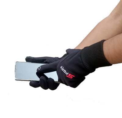 DreamPalace India Waterproof Winter Outdoor Gloves Athletic With Touch Recognition Riding Gloves(Black)