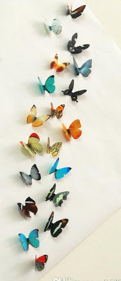JAAMSO ROYALS 120 cm Multi Color 3D Butterflies Magnetic Sticker(Pack of 1)