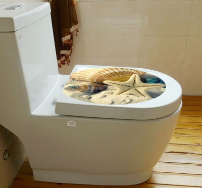 JAAMSO ROYALS 40 cm Sea Creature Bathroom & Toilet Sticker(Pack of 1)