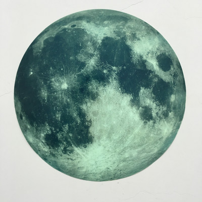 JAAMSO ROYALS 76.2 cm Glow-in-the-Dark Full Moon Glow in the Dark Sticker(Pack of 1)