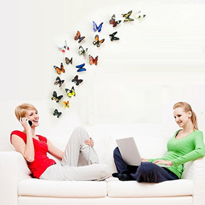 JAAMSO ROYALS 90 cm Multi Color 3D Butterflies Magnetic Sticker(Pack of 1)