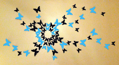 JAAMSO ROYALS 120 cm HD Butterfly Removable Sticker(Pack of 1)