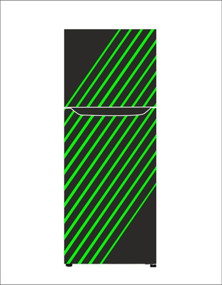 Decals Point 160 cm Black Backround Green Line Self Adhesive Sticker(Pack of 1)