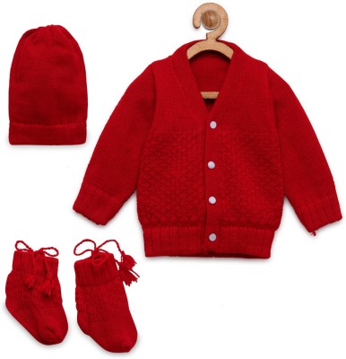 CHUTPUT Baby Boys & Baby Girls Casual Sweater Cap(Red)