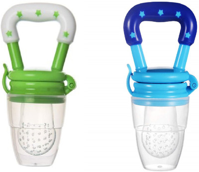 naughty baby fruit and food nibbler combo pack Teether and Feeder(Blue, Green)