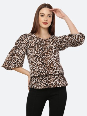 Avyanna Casual Printed Women Brown Top