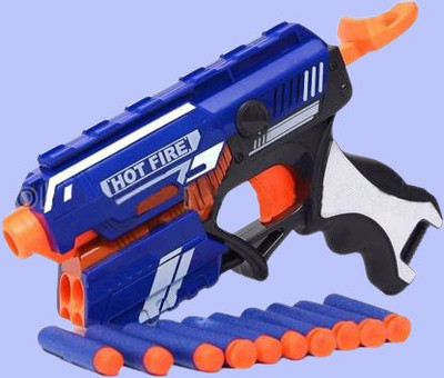 Toyexpress Hot Fire Toy Gun with 10 Foam Bullets & Light Toy Guns, Durable and Safe Design, Easy to Operate Playtime Guns for Shooting Imaginary Targets Guns & Darts(Multicolor)