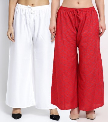 Gracit Relaxed Women White, Red Trousers