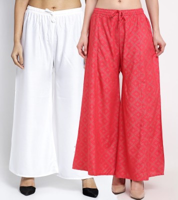 Gracit Relaxed Women White, Red Trousers