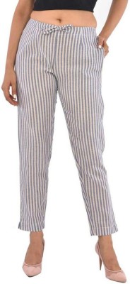 QuaClo Regular Fit Women Blue, White Trousers