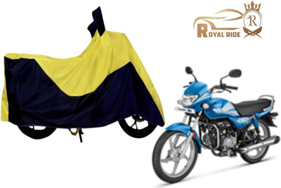 ROYALRIDE Two Wheeler Cover for Hero(HF Deluxe, Yellow, Blue)