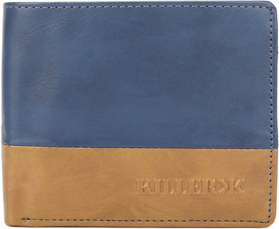 KILLER Men Casual Blue, Brown Artificial Leather Wallet(4 Card Slots)