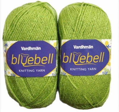 JEFFY Vardhman Bluebell Pista 500 GM (1 Ball, 100 GM Each) Wool Ball Hand Knitting Wool/Art Craft Soft Fingering Crochet Hook Yarn, Needle Acrylic Knitting Yarn Thread Dyed Shade No-10