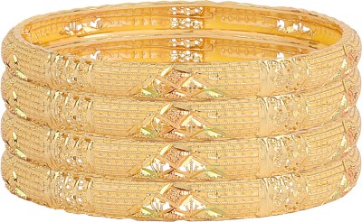 Shining Diva Alloy Gold-plated Bangle Set(Pack of 4)