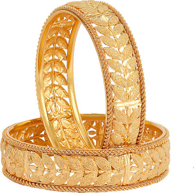 Shining Diva Alloy Gold-plated Bangle Set(Pack of 2)