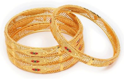 Shining Diva Alloy Gold-plated Bangle Set(Pack of 4)