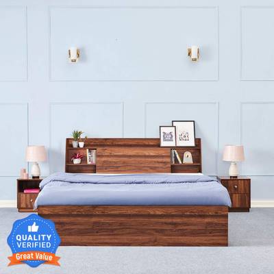Wakefit Leo Engineered Wood King Box Bed  (Finish Color - Columbian Walnut, Delivery Condition - Knock Down)