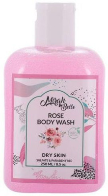Mirah Belle Rose Dry Skin Body Wash (250 ml) - For Dry, Dehydrated, Rough Skin. Makes Skin Soft, Smooth & Clear. Vegan, Natural, SLS, Sulfate, Paraben, GMO-Free(250 ml)