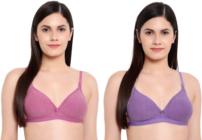 GLAVON SP-07-32-JMN-ONIN-2 PCS-180 Women T-Shirt Lightly Padded Bra(Purple, Pink)