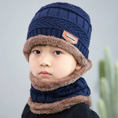 oxzon Woven Winter Cap for Boys/Ultra Soft Unisex Woolen Beanie Cap Plus Muffler Scarf Set For Boys and Girls - 1 Se Size 2 - 9 Years Cap