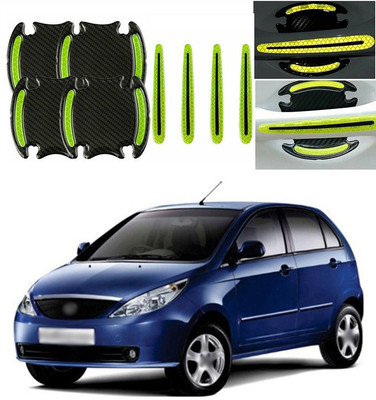 PRTEK Plastic Car Door Guard(Black, Green, Pack of 8, Tata, Indica)