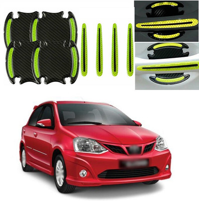 PRTEK Plastic Car Door Guard(Black, Green, Pack of 8, Toyota, Etios Liva)