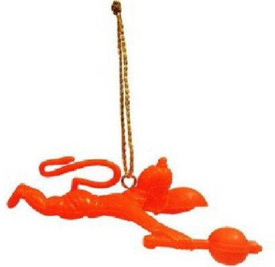 Pepino For Car Hanging Plastic Flying Lord Hanuman Ji Idol (6 x 19.2 cm, Orange, 1 PC) Car Hanging Ornament(Pack of 1)