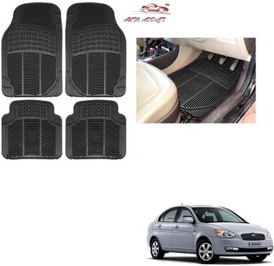 AuTO ADDiCT Rubber Standard Mat For  Hyundai Verna(Black)
