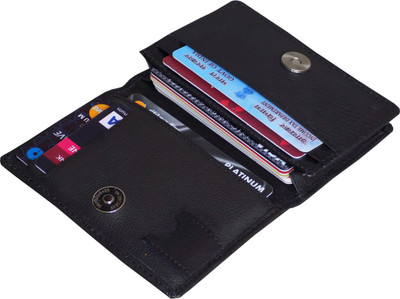 Style 98 Genuine Leather 6 Card Holder(Set of 1, Black)