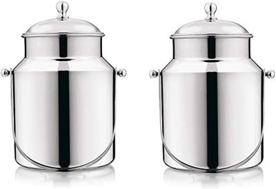 damurhu Steel Milk Container  - 3000 ml(Pack of 2, Silver)