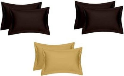 Sahor Decor Cotton Pillows Cover(Pack of 6, 28 cm*18 cm, Brown, Beige)