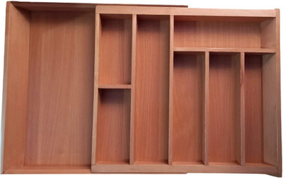 DBR KITCHEN Empty Cutlery Box Drawer Case(BROWN  Holds 20 Pieces)