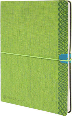 Jhingalala PU Leather Finish Hard Bound Executive Notebook Diary with Daily Monthly Planner, Calendar 2022, Elastic Closure Regular Note Book Ruled 180 Pages(Green)
