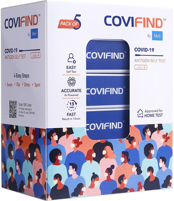 CoviFind Rapid Antigen Test Kit- ICMR Approved Covid Test Kit for Home Use (Pack of 5) Antigen Self Test Kit