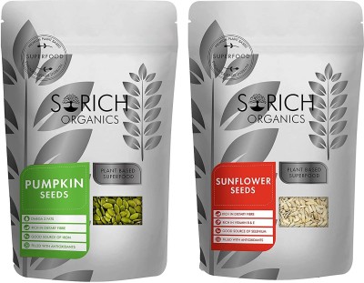 Sorich Organics Pumpkin Seeds-200GM & Sunflower Seeds-200GM|Edible Seeds Combo(400GM,Pack of 2) Pumpkin Seeds, Sunflower Seeds(400 g, Pack of 2)