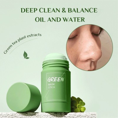 GFSU Blackhead Removal Moisturizing Cleansing Green Tea Stick Facial Mask Anti-Acne Care For Women And Men(40 g)