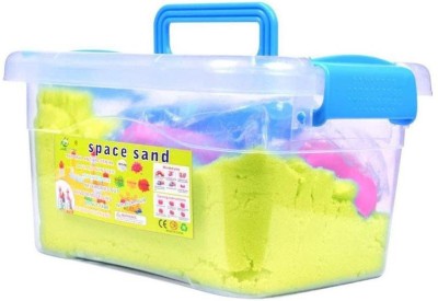 JANCOM 1 Kg Kinetic Moving Kid's Activity Playing Sand Art Kit with Multiple Toys Molds (Multicolor, Square Box)